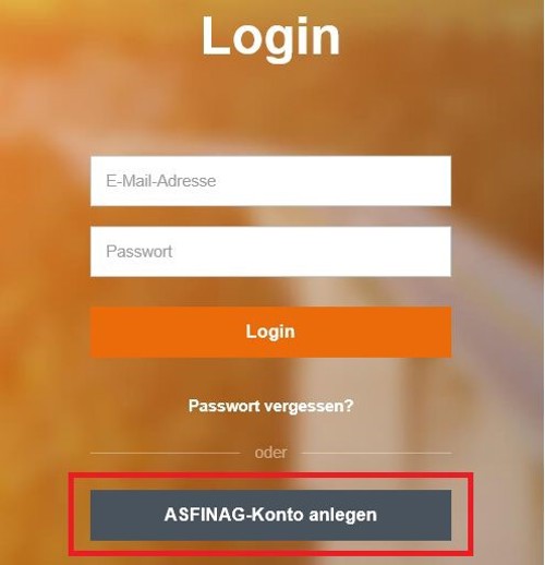 ASFIANG Mautshop Login bzw. Konto anlegen
