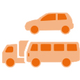 Symbol Verkehrszahlen/Fahrleistung Pkw, Lkw, Bus